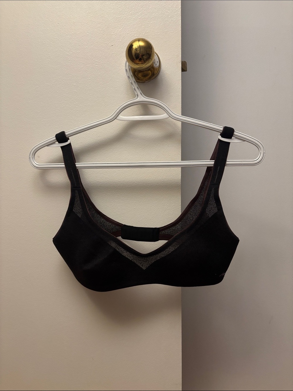 Sloggi Wireless Black Comfort Bralette with Sheer Mesh Accent